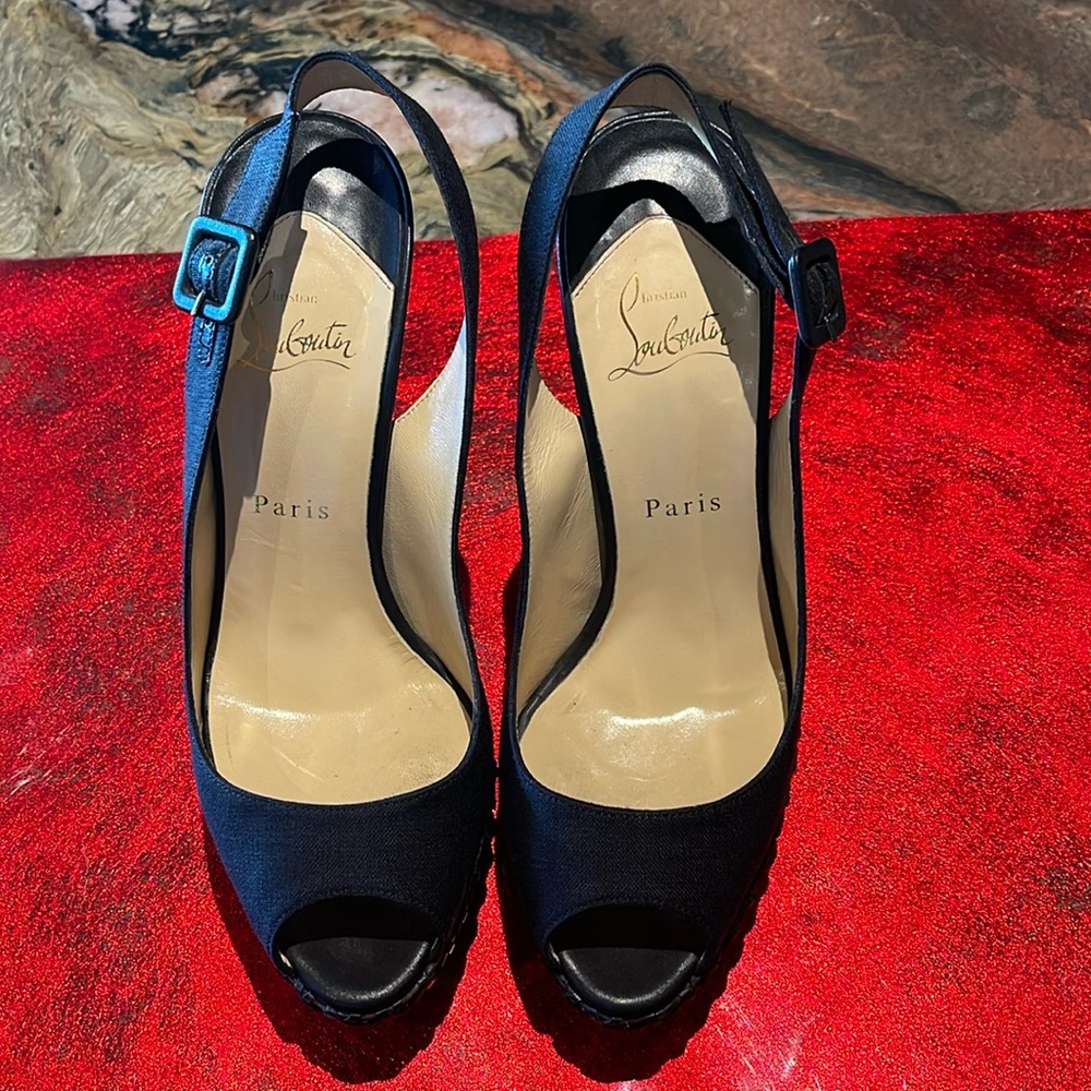 Christian Louboutin PeepToe Slingback Heels